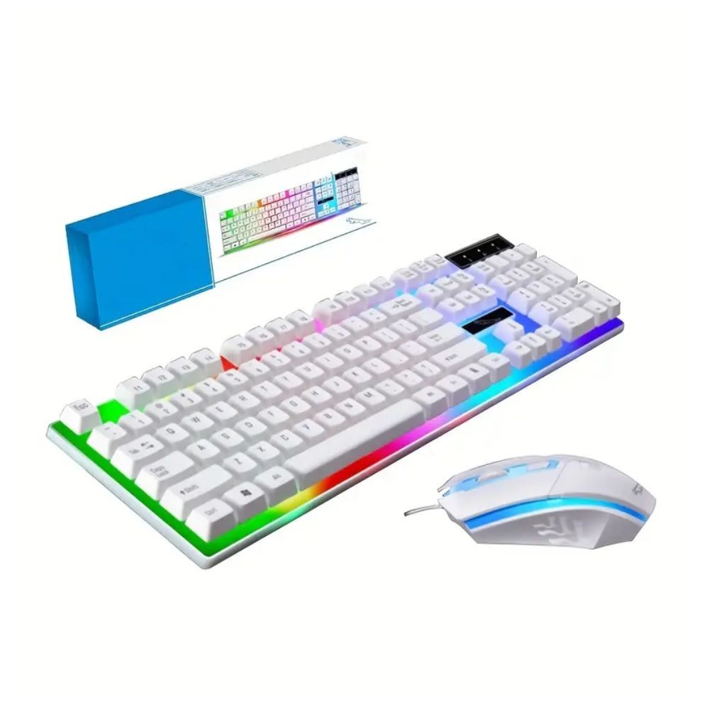Gaming Keyboard Mouse Set Rainbow LED Wired USB For PC Laptop PS4 360UK