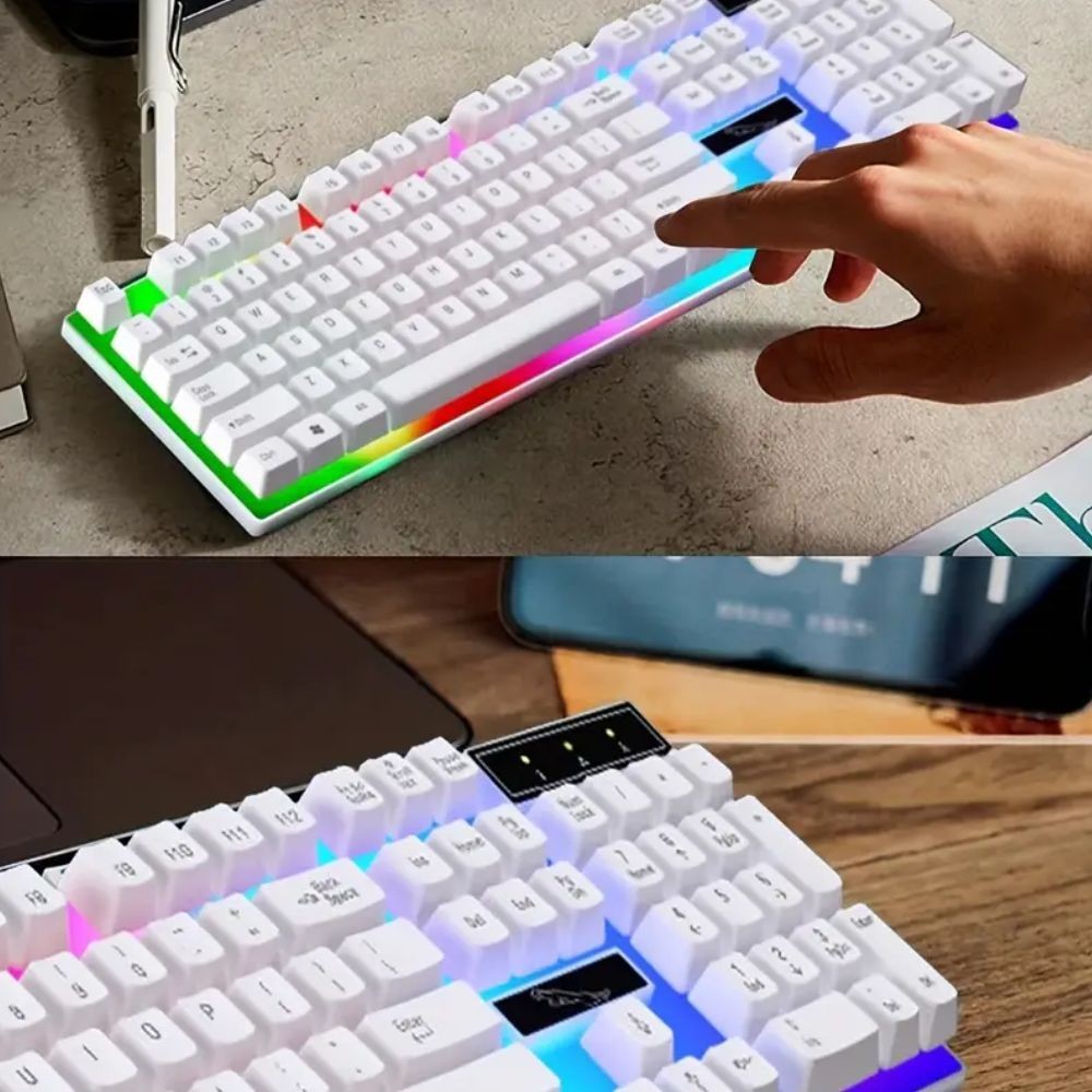 Gaming Keyboard Mouse Set Rainbow LED Wired USB For PC Laptop PS4 360UK