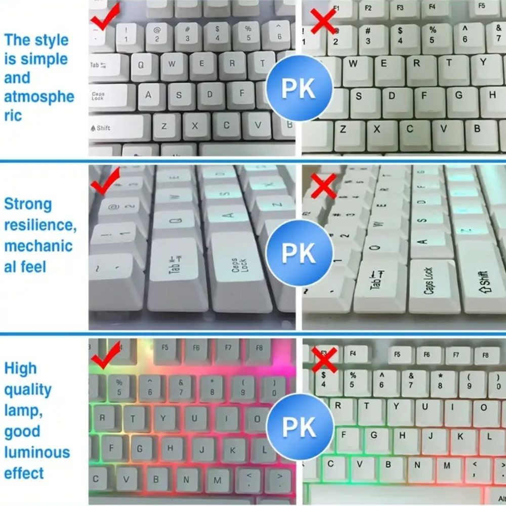 Gaming Keyboard Mouse Set Rainbow LED Wired USB For PC Laptop PS4 360UK