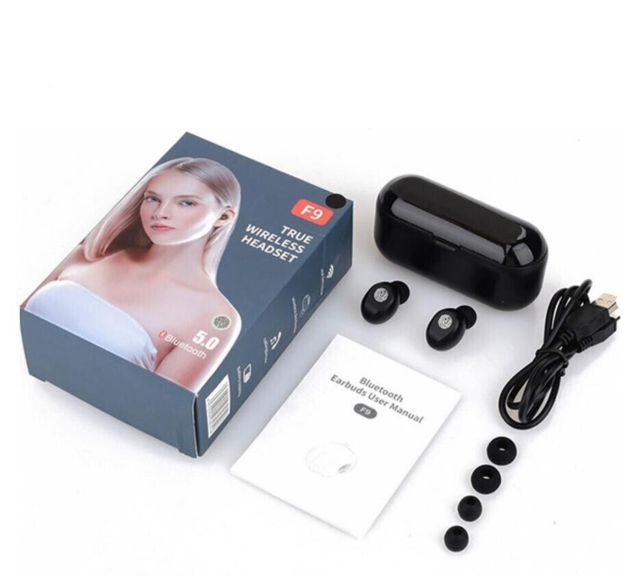 Air Ear Pod Buds F9 -  iOS & Android Pro TWS Wireless Bluetooth 5.0 Earphones