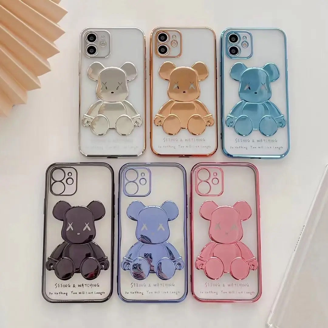3D Electroplate Bear Phone Case For Apple iPhone