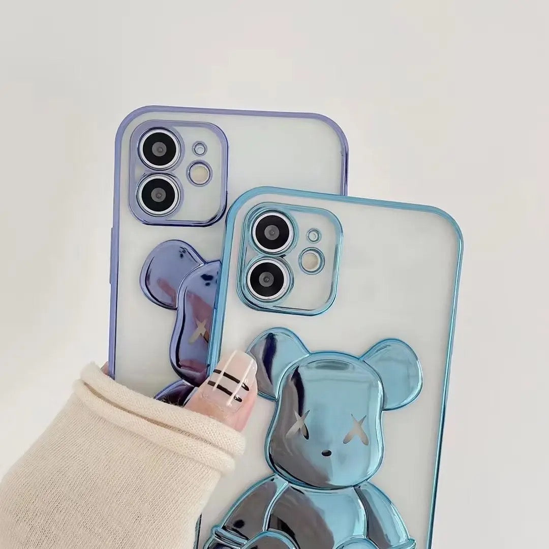 3D Electroplate Bear Phone Case For Apple iPhone