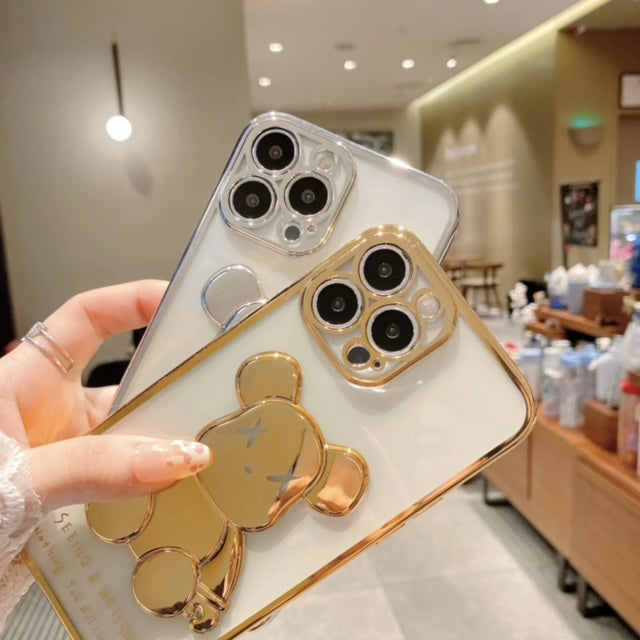 3D Electroplate Bear Phone Case For Apple iPhone